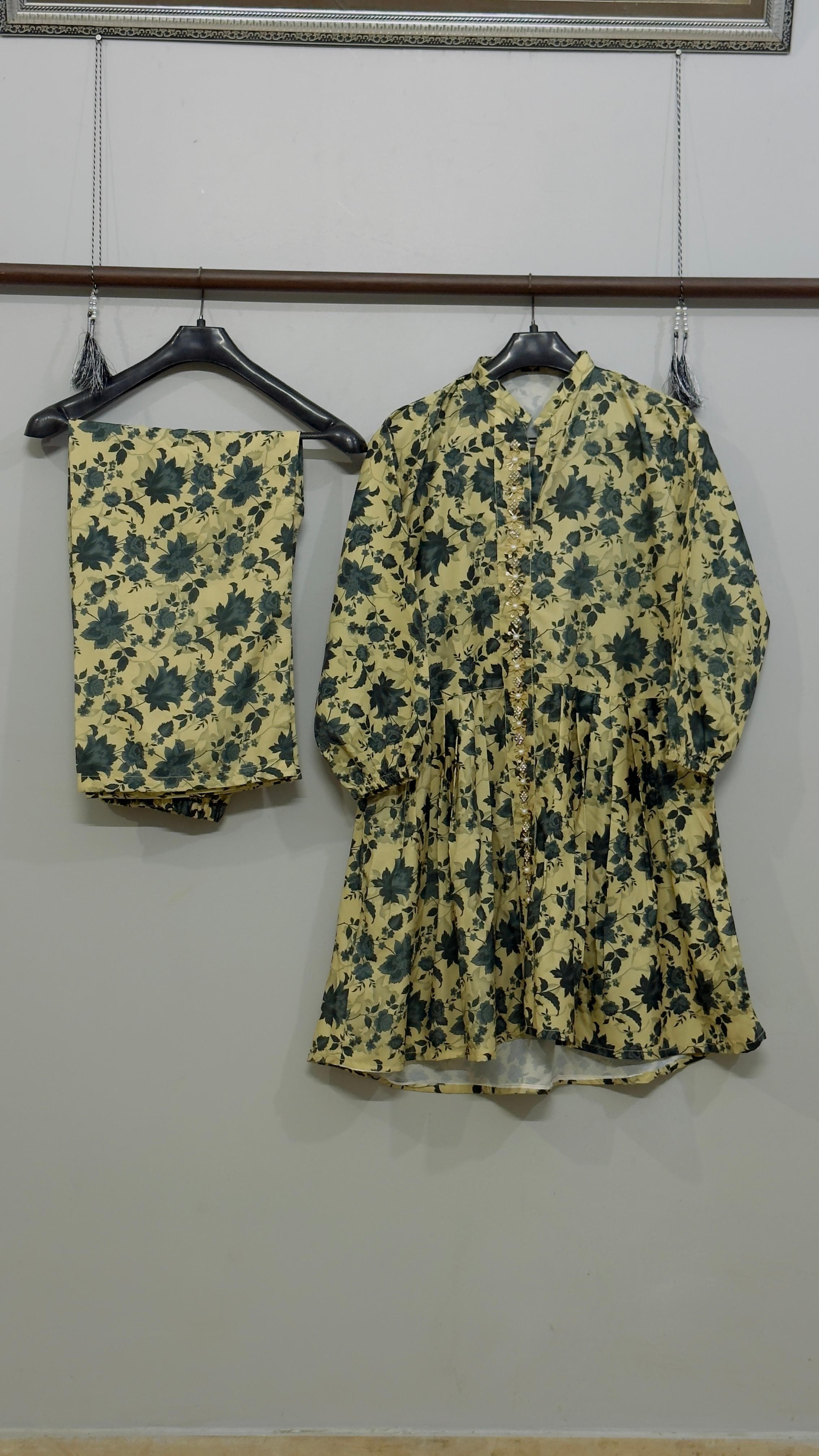 Olive Garden Floral Peplum Kurti Set